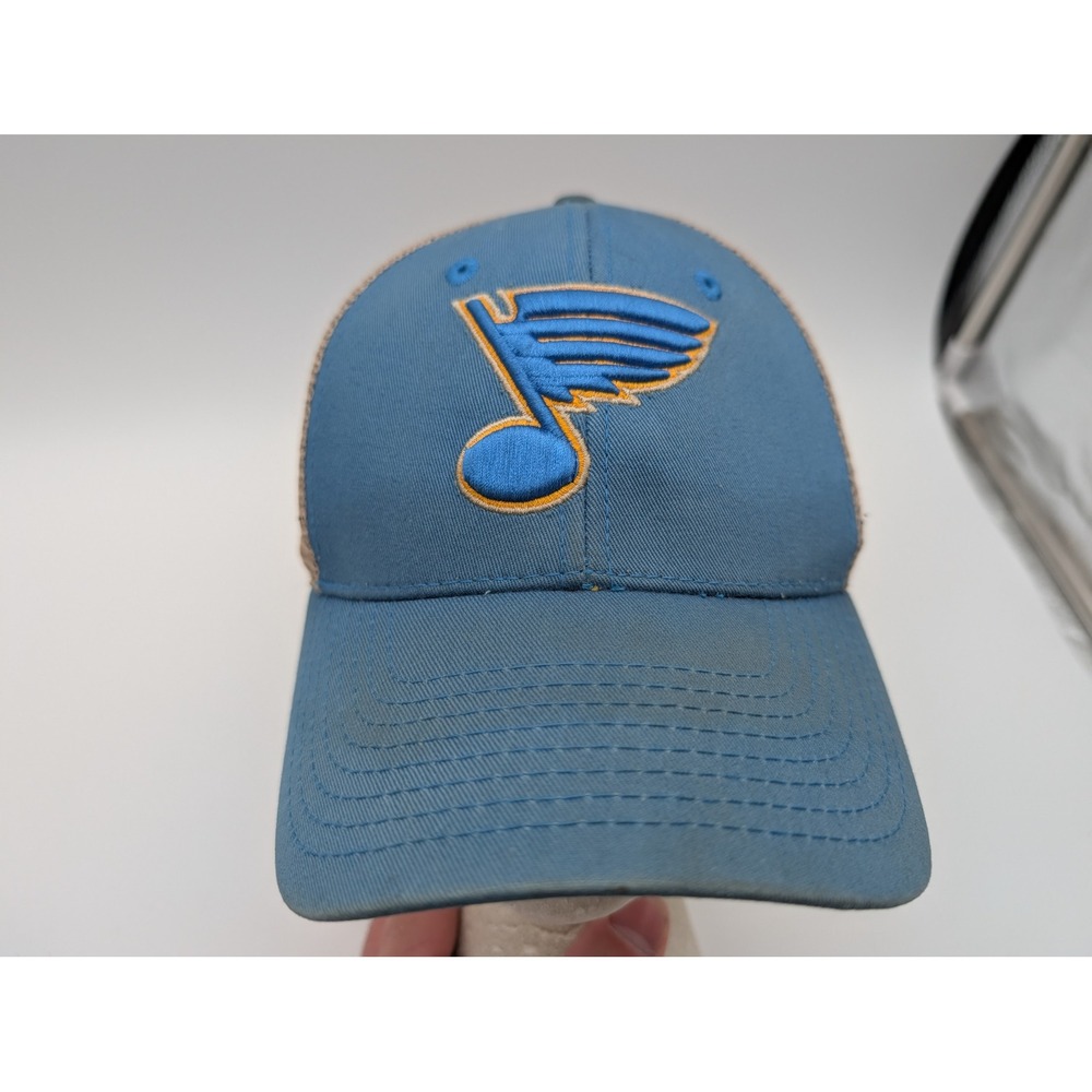 47 Brand St Louis Blues NHL Trucker Hat Blue Tan Snapback Mesh Cap OSFA